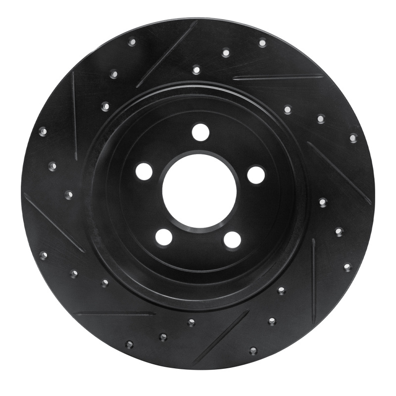Chrysler 300 Brake Rotor (1) - Rear Right - R1 Concepts - Drilled & Slotted - Black - `05-`23